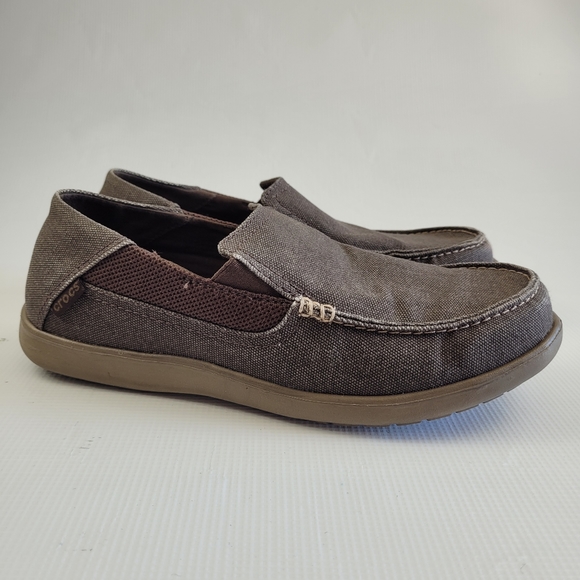 Crocs Men's Santa Cruz 2 Luxe Loafer Espresso/Walnut Size 8 - Picture 3 of 8